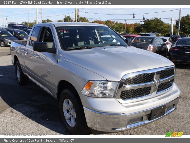 Bright Silver Metallic / Black/Diesel Gray 2017 Ram 1500 SLT Quad Cab 4x4