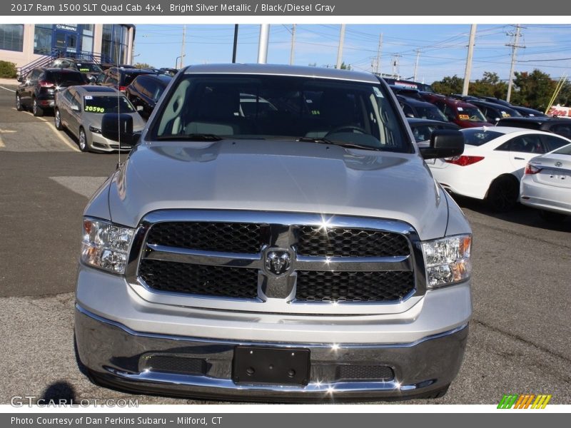 Bright Silver Metallic / Black/Diesel Gray 2017 Ram 1500 SLT Quad Cab 4x4