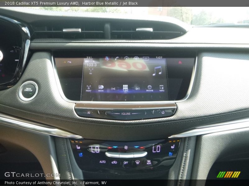 Harbor Blue Metallic / Jet Black 2018 Cadillac XT5 Premium Luxury AWD