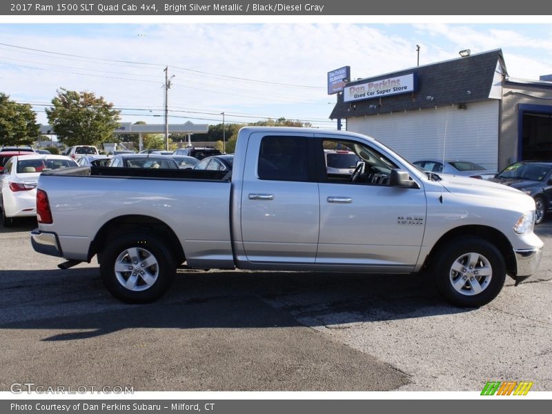 Bright Silver Metallic / Black/Diesel Gray 2017 Ram 1500 SLT Quad Cab 4x4