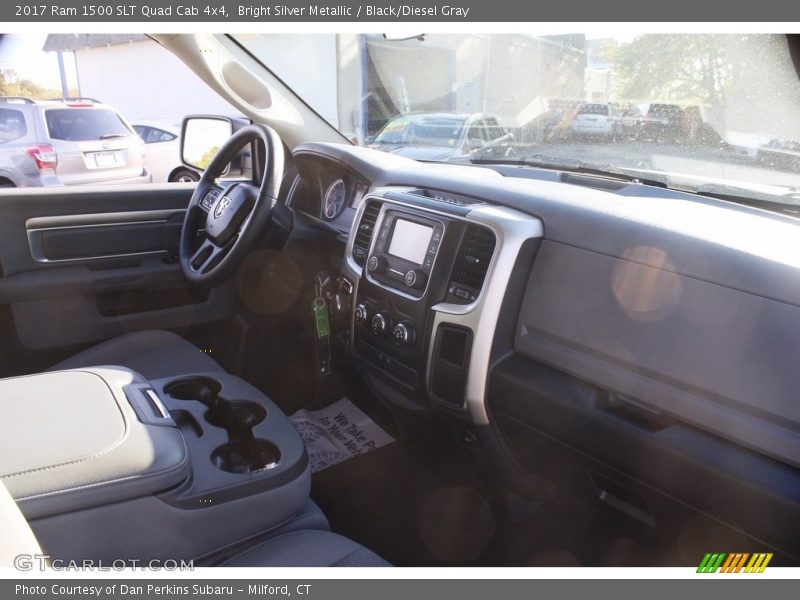 Bright Silver Metallic / Black/Diesel Gray 2017 Ram 1500 SLT Quad Cab 4x4