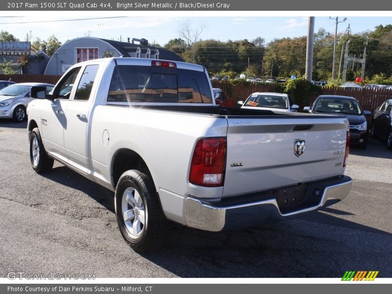 Bright Silver Metallic / Black/Diesel Gray 2017 Ram 1500 SLT Quad Cab 4x4