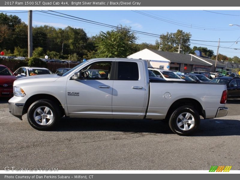 Bright Silver Metallic / Black/Diesel Gray 2017 Ram 1500 SLT Quad Cab 4x4