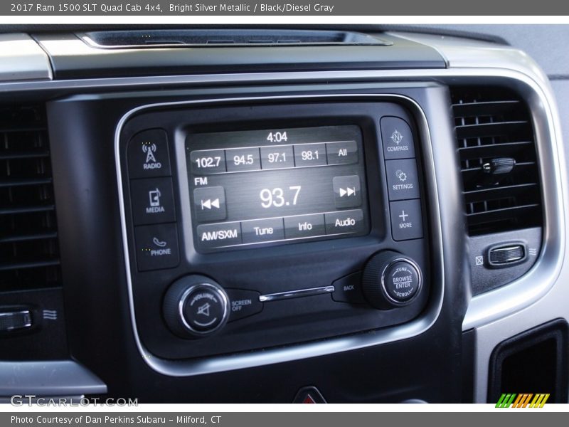 Bright Silver Metallic / Black/Diesel Gray 2017 Ram 1500 SLT Quad Cab 4x4