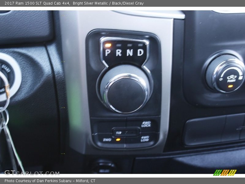 Bright Silver Metallic / Black/Diesel Gray 2017 Ram 1500 SLT Quad Cab 4x4