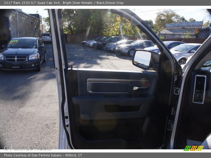 Bright Silver Metallic / Black/Diesel Gray 2017 Ram 1500 SLT Quad Cab 4x4