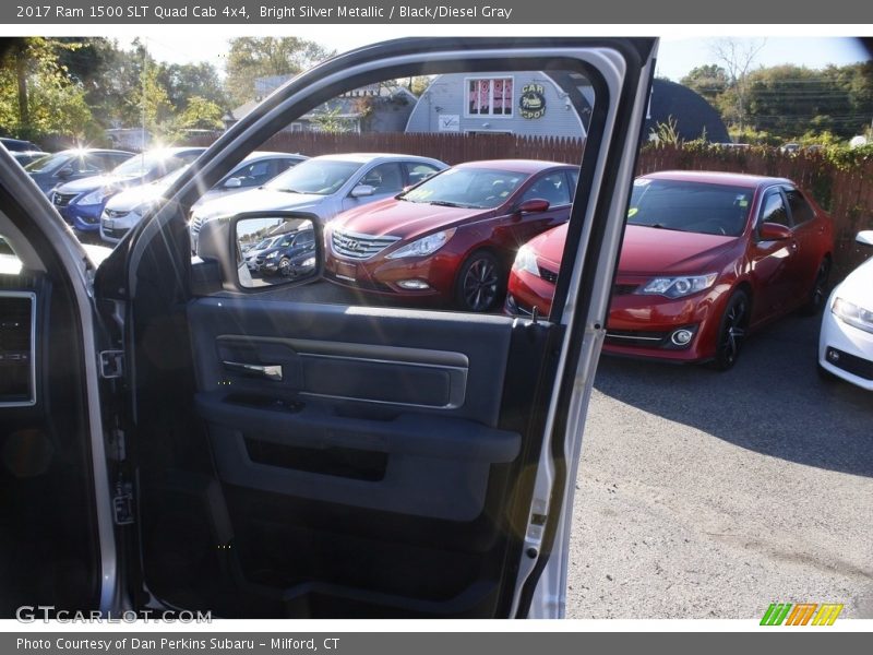 Bright Silver Metallic / Black/Diesel Gray 2017 Ram 1500 SLT Quad Cab 4x4