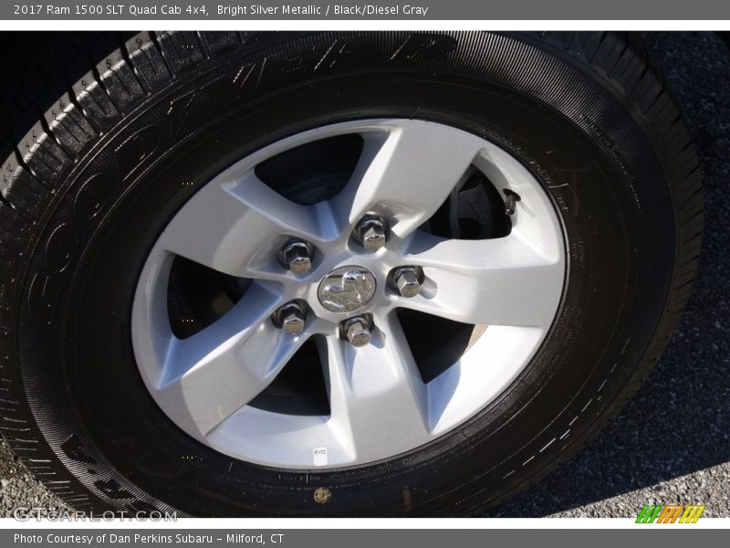 Bright Silver Metallic / Black/Diesel Gray 2017 Ram 1500 SLT Quad Cab 4x4