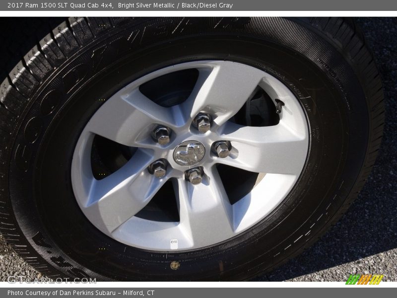 Bright Silver Metallic / Black/Diesel Gray 2017 Ram 1500 SLT Quad Cab 4x4
