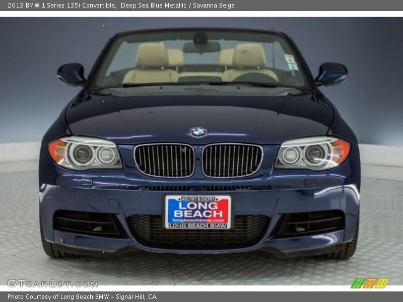 Deep Sea Blue Metallic / Savanna Beige 2013 BMW 1 Series 135i Convertible