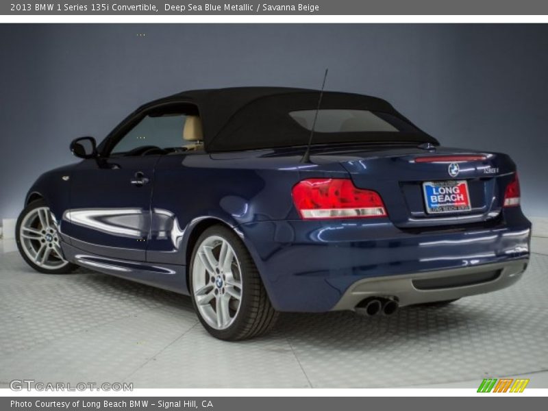 Deep Sea Blue Metallic / Savanna Beige 2013 BMW 1 Series 135i Convertible