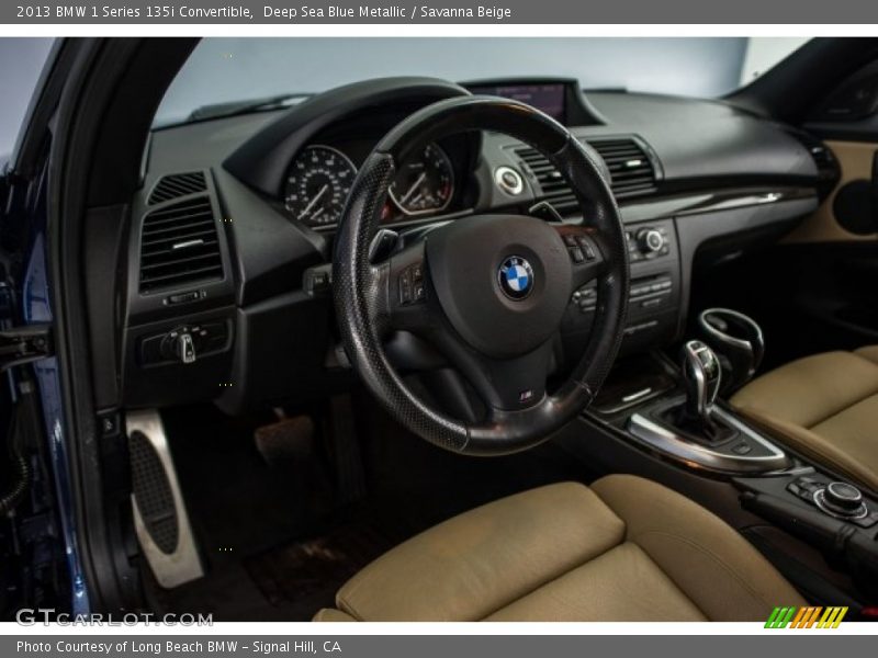 Deep Sea Blue Metallic / Savanna Beige 2013 BMW 1 Series 135i Convertible