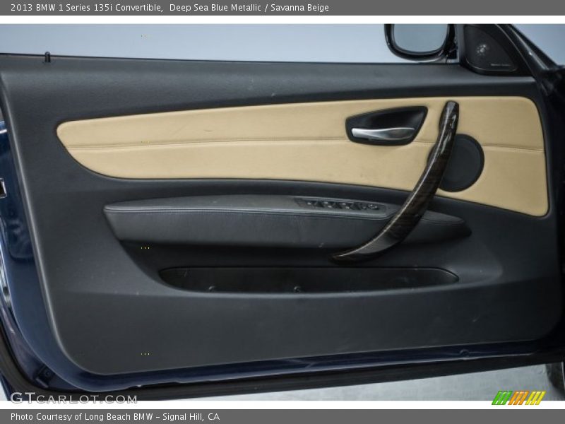 Deep Sea Blue Metallic / Savanna Beige 2013 BMW 1 Series 135i Convertible