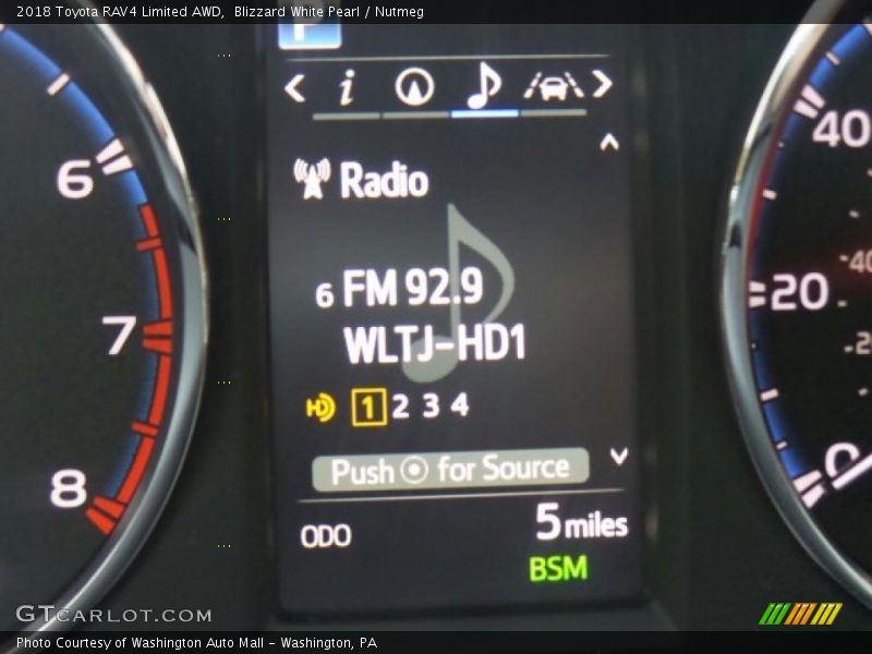 Blizzard White Pearl / Nutmeg 2018 Toyota RAV4 Limited AWD