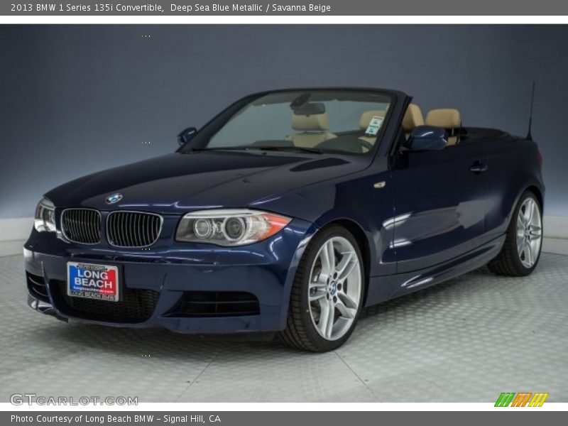Deep Sea Blue Metallic / Savanna Beige 2013 BMW 1 Series 135i Convertible