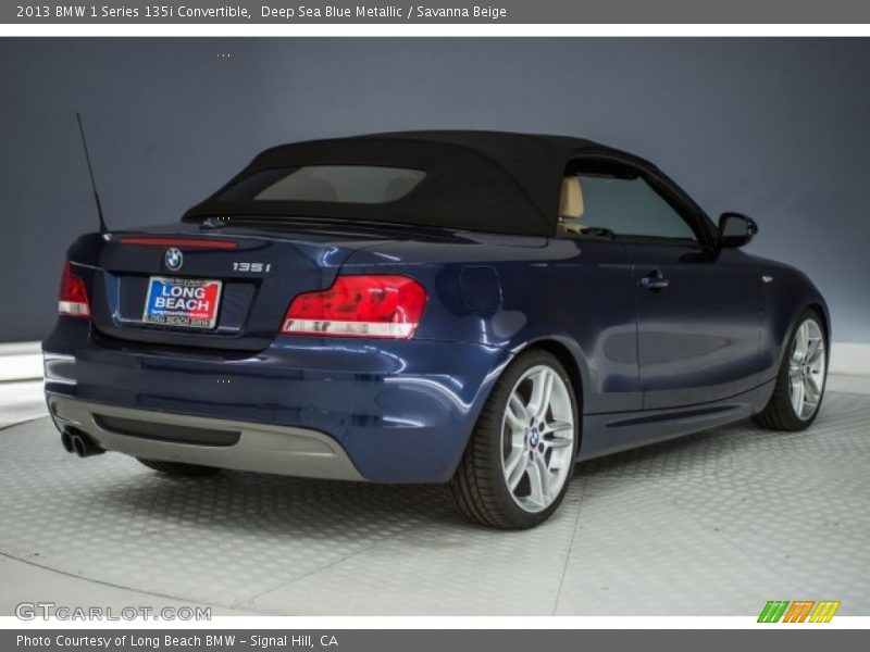 Deep Sea Blue Metallic / Savanna Beige 2013 BMW 1 Series 135i Convertible