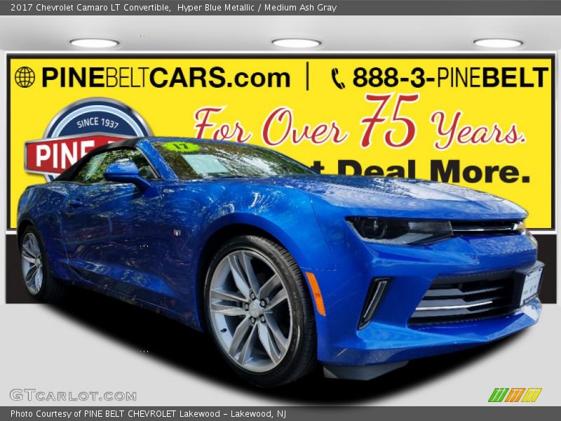 Hyper Blue Metallic / Medium Ash Gray 2017 Chevrolet Camaro LT Convertible