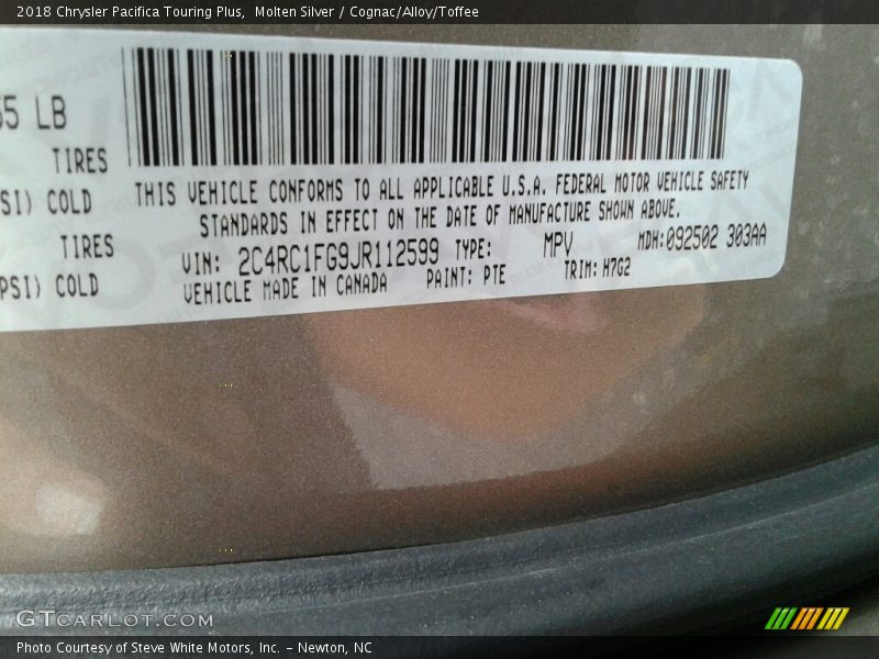Molten Silver / Cognac/Alloy/Toffee 2018 Chrysler Pacifica Touring Plus