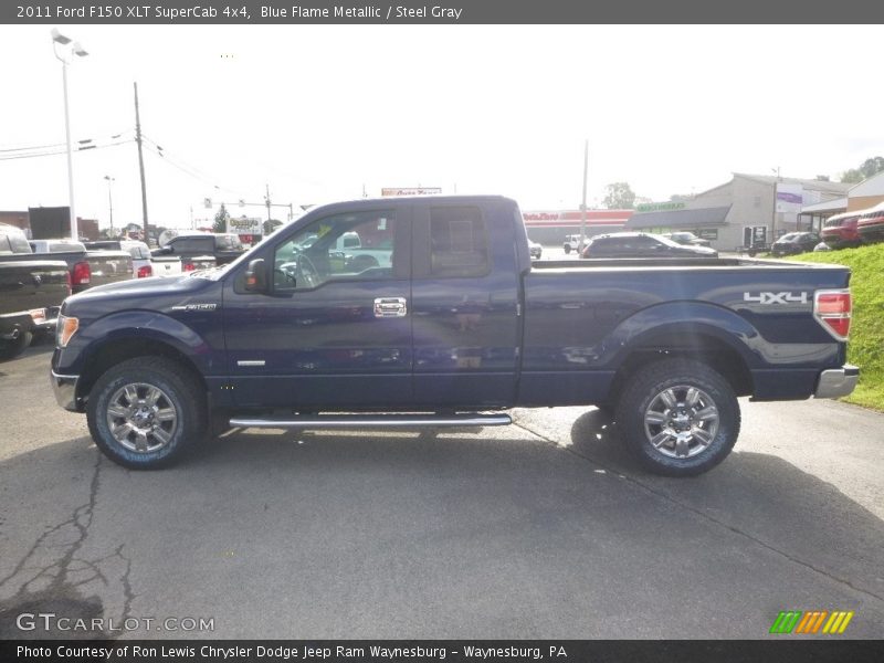 Blue Flame Metallic / Steel Gray 2011 Ford F150 XLT SuperCab 4x4