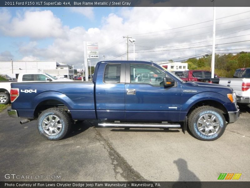 Blue Flame Metallic / Steel Gray 2011 Ford F150 XLT SuperCab 4x4