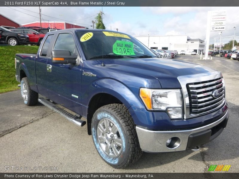 Blue Flame Metallic / Steel Gray 2011 Ford F150 XLT SuperCab 4x4