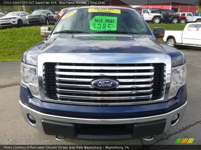 Blue Flame Metallic / Steel Gray 2011 Ford F150 XLT SuperCab 4x4