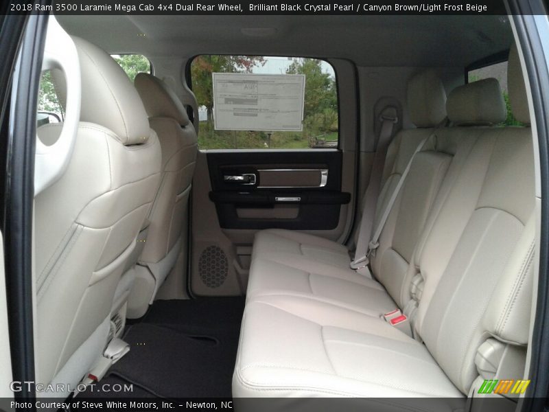 Brilliant Black Crystal Pearl / Canyon Brown/Light Frost Beige 2018 Ram 3500 Laramie Mega Cab 4x4 Dual Rear Wheel