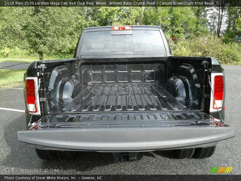 Brilliant Black Crystal Pearl / Canyon Brown/Light Frost Beige 2018 Ram 3500 Laramie Mega Cab 4x4 Dual Rear Wheel