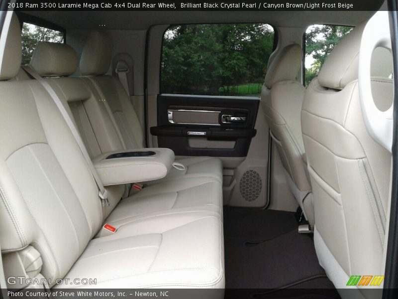 Brilliant Black Crystal Pearl / Canyon Brown/Light Frost Beige 2018 Ram 3500 Laramie Mega Cab 4x4 Dual Rear Wheel
