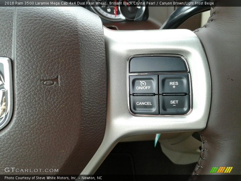 Brilliant Black Crystal Pearl / Canyon Brown/Light Frost Beige 2018 Ram 3500 Laramie Mega Cab 4x4 Dual Rear Wheel