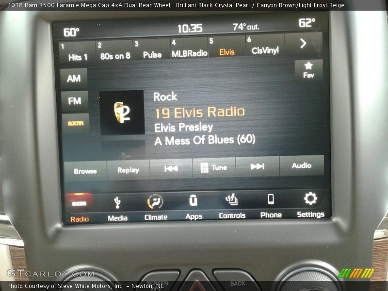 Brilliant Black Crystal Pearl / Canyon Brown/Light Frost Beige 2018 Ram 3500 Laramie Mega Cab 4x4 Dual Rear Wheel