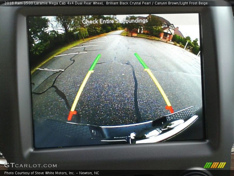 Brilliant Black Crystal Pearl / Canyon Brown/Light Frost Beige 2018 Ram 3500 Laramie Mega Cab 4x4 Dual Rear Wheel
