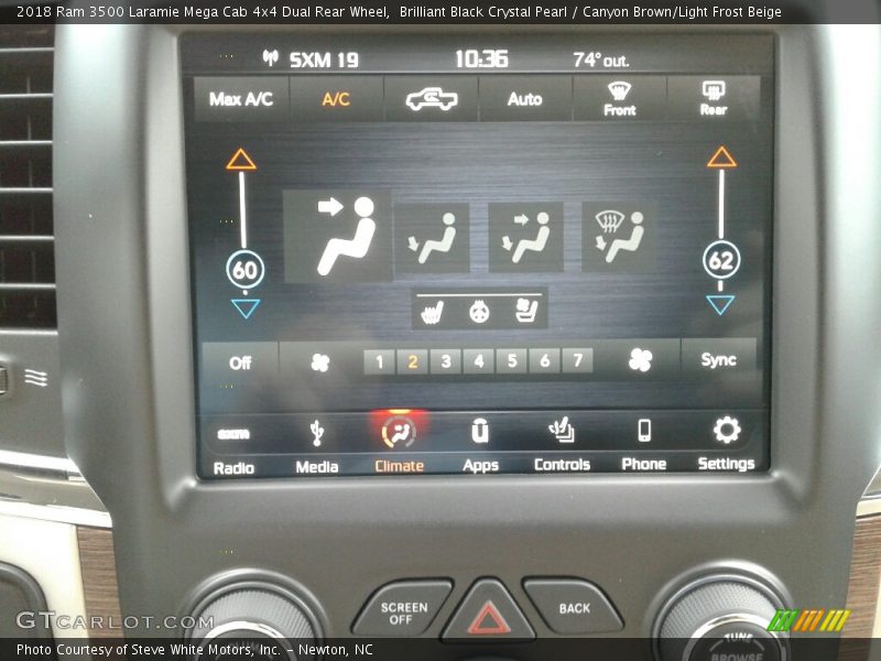 Brilliant Black Crystal Pearl / Canyon Brown/Light Frost Beige 2018 Ram 3500 Laramie Mega Cab 4x4 Dual Rear Wheel