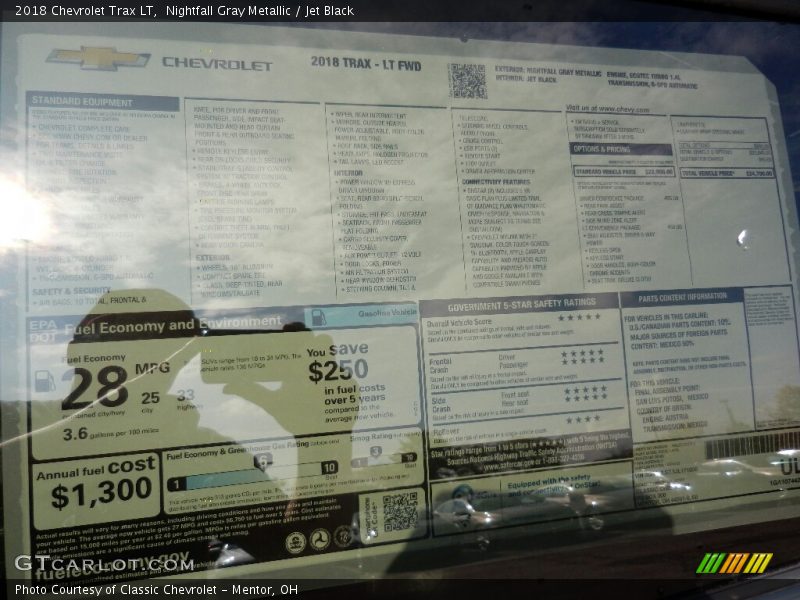Nightfall Gray Metallic / Jet Black 2018 Chevrolet Trax LT