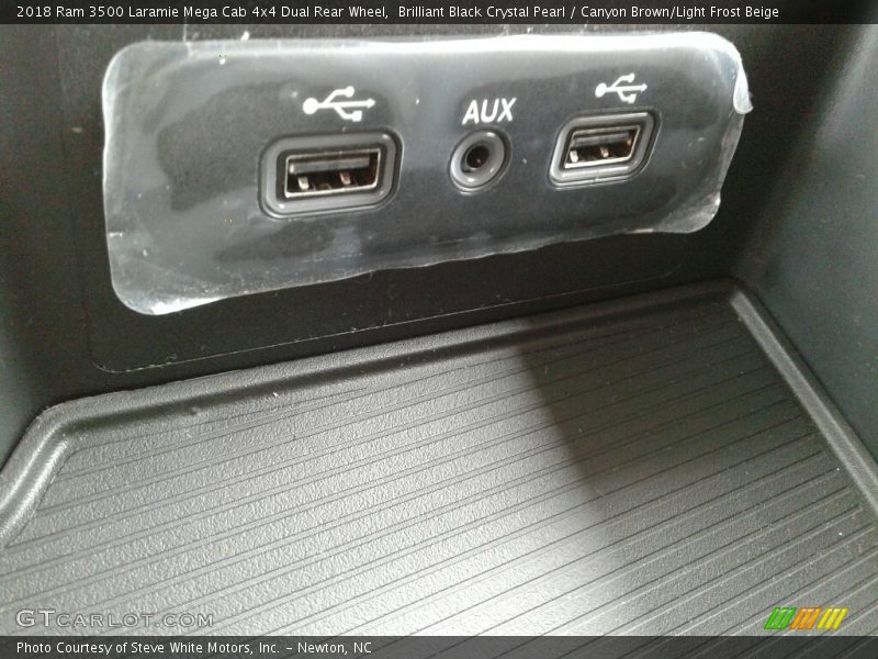 Brilliant Black Crystal Pearl / Canyon Brown/Light Frost Beige 2018 Ram 3500 Laramie Mega Cab 4x4 Dual Rear Wheel