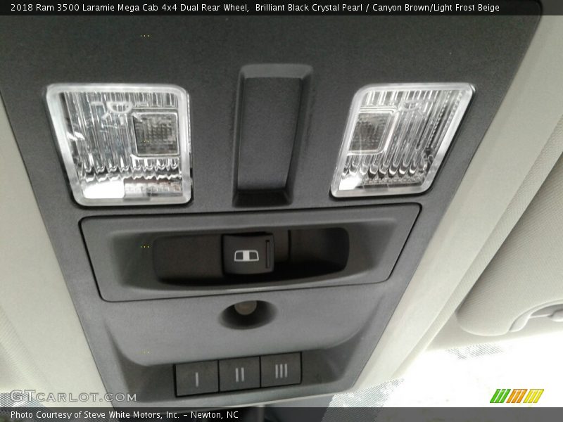 Brilliant Black Crystal Pearl / Canyon Brown/Light Frost Beige 2018 Ram 3500 Laramie Mega Cab 4x4 Dual Rear Wheel