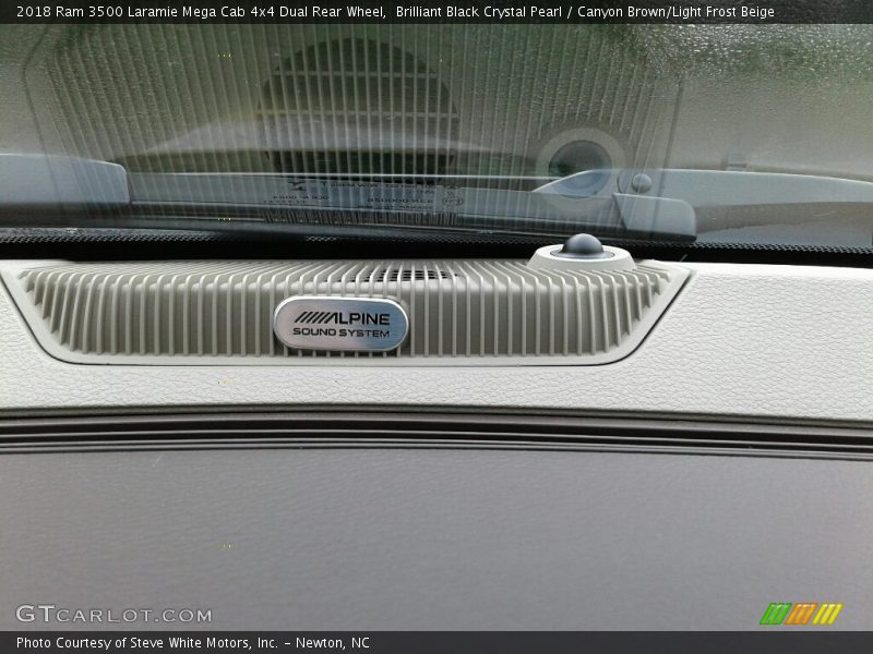 Brilliant Black Crystal Pearl / Canyon Brown/Light Frost Beige 2018 Ram 3500 Laramie Mega Cab 4x4 Dual Rear Wheel