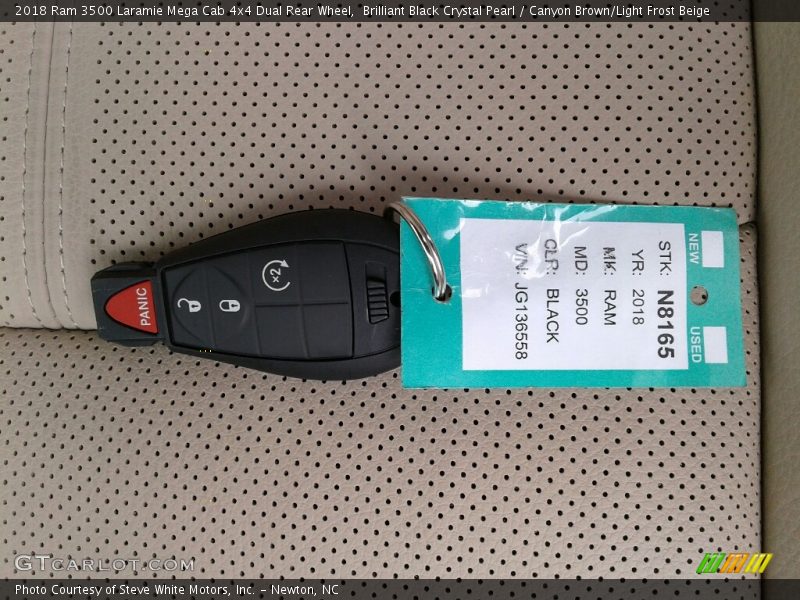 Brilliant Black Crystal Pearl / Canyon Brown/Light Frost Beige 2018 Ram 3500 Laramie Mega Cab 4x4 Dual Rear Wheel