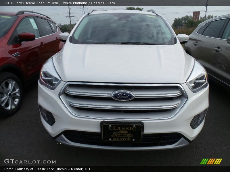 White Platinum / Charcoal Black 2018 Ford Escape Titanium 4WD