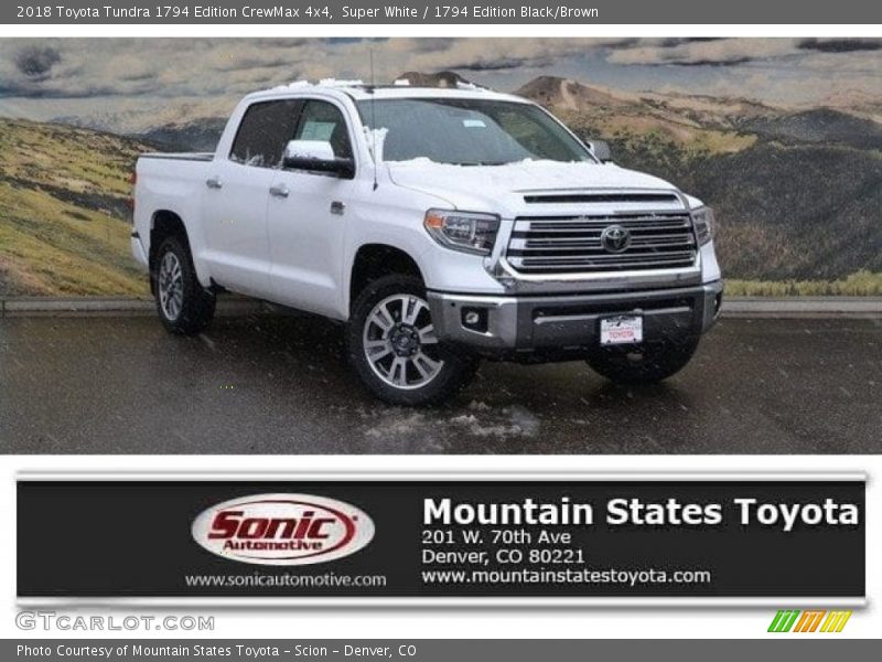 Super White / 1794 Edition Black/Brown 2018 Toyota Tundra 1794 Edition CrewMax 4x4