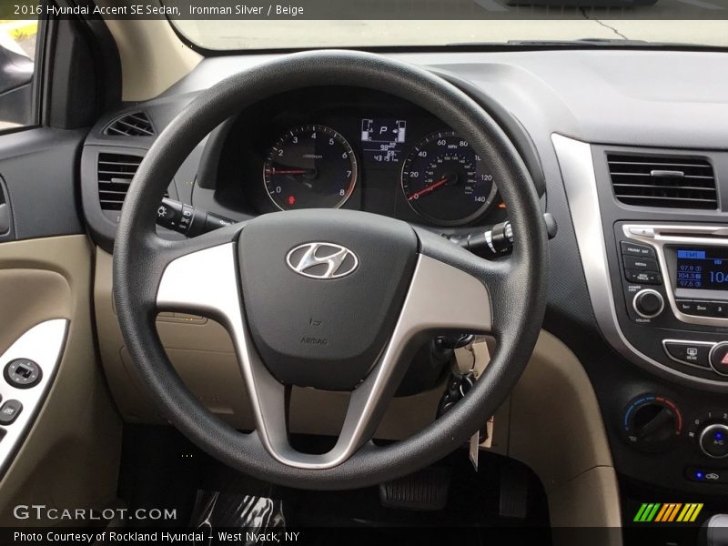 Ironman Silver / Beige 2016 Hyundai Accent SE Sedan