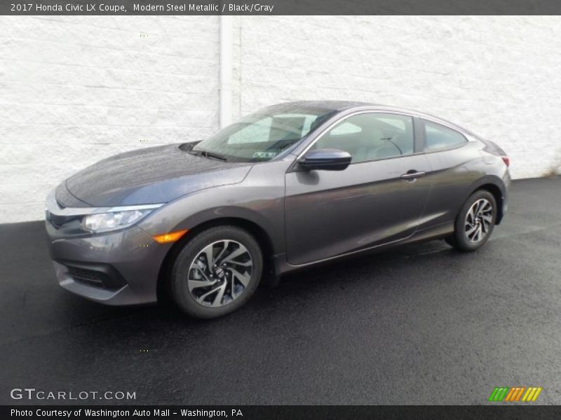 Modern Steel Metallic / Black/Gray 2017 Honda Civic LX Coupe