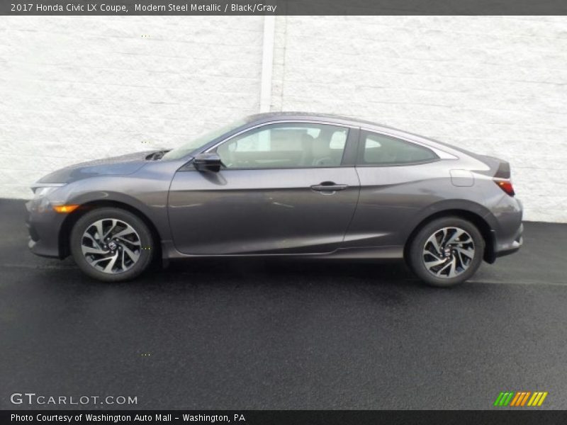 Modern Steel Metallic / Black/Gray 2017 Honda Civic LX Coupe