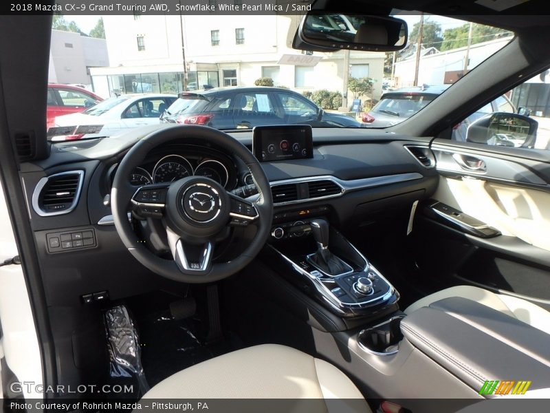 Snowflake White Pearl Mica / Sand 2018 Mazda CX-9 Grand Touring AWD