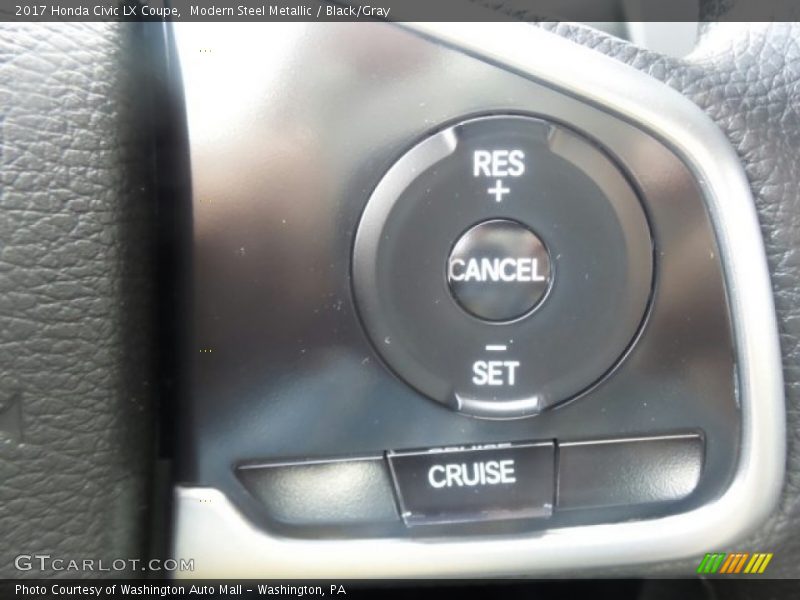Modern Steel Metallic / Black/Gray 2017 Honda Civic LX Coupe
