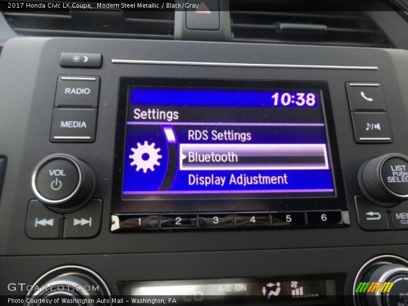 Modern Steel Metallic / Black/Gray 2017 Honda Civic LX Coupe