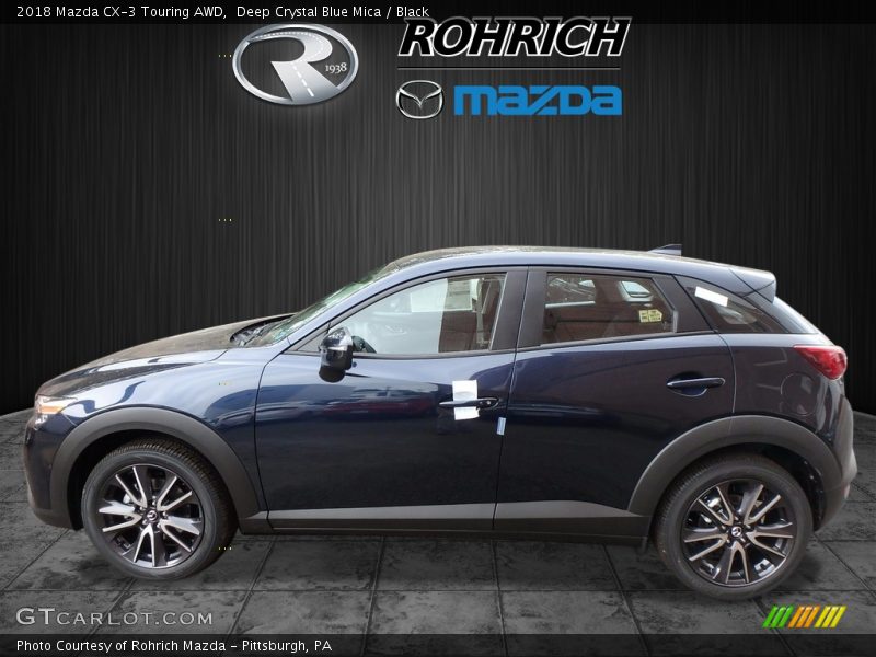 Deep Crystal Blue Mica / Black 2018 Mazda CX-3 Touring AWD