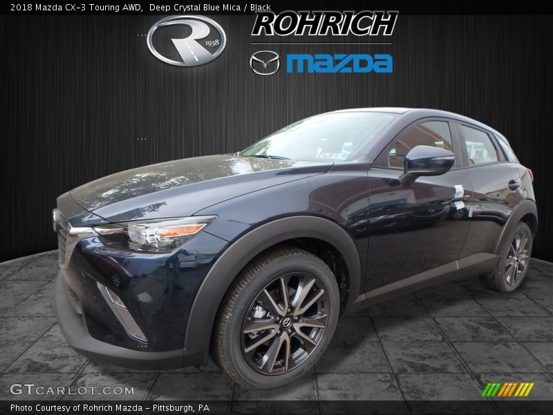 Deep Crystal Blue Mica / Black 2018 Mazda CX-3 Touring AWD