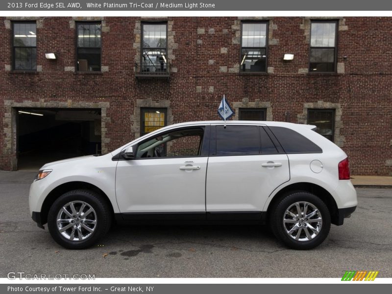 White Platinum Tri-Coat / Medium Light Stone 2013 Ford Edge SEL AWD