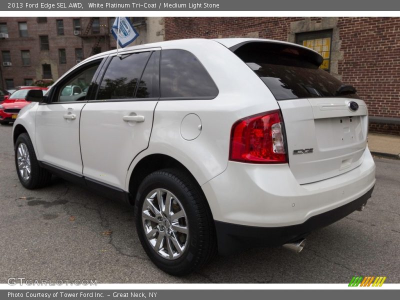 White Platinum Tri-Coat / Medium Light Stone 2013 Ford Edge SEL AWD